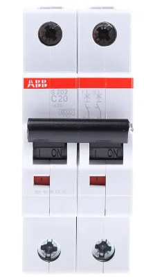 *ABB 2CDS252001R0204 S202-C20 System Pro M Compact S200 Miniature Circuit Breaker, 2-Pole, 20A, Type C, 400V ac AC