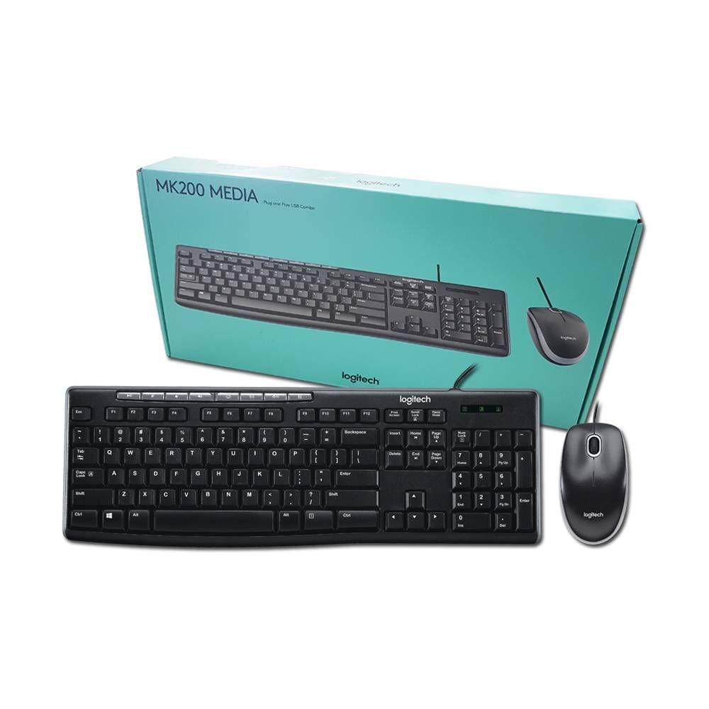 LOGITECH MK200 MEDIA CORDED KEYBOARD & MOUSE
