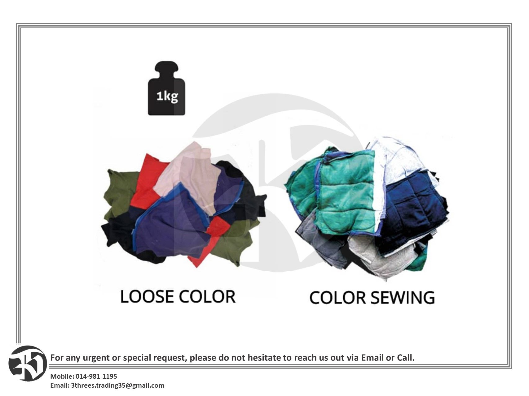 Cloth Cotton Rag-Color / White (1kg)