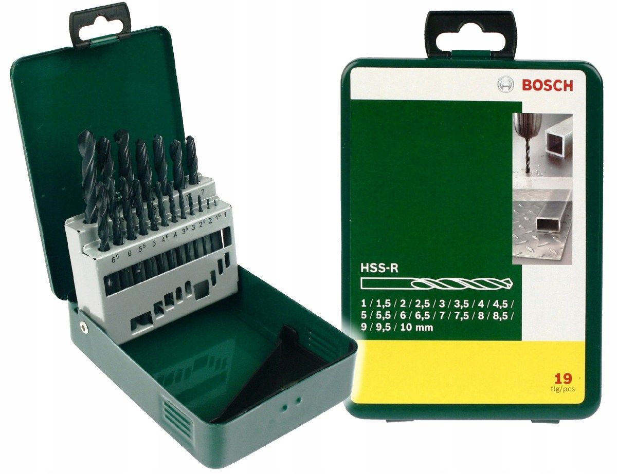 *Bosch 2607019435 Twist Drill Set HSS-R DIN 338 Straight Shank 1 - 10mm 19-pcs