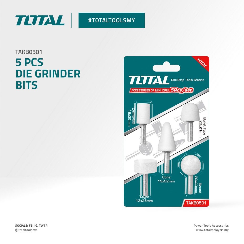 TOTAL DIE GRINDER BITS (5 PCS) TAKB0501
