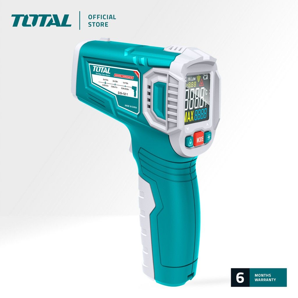 TOTAL INFRARED THERMOMETER WITH LCD SCREEN LED SOUND AND AUTO OFF BODY & SURFACE MODES (32-42.9°C) THIT010381