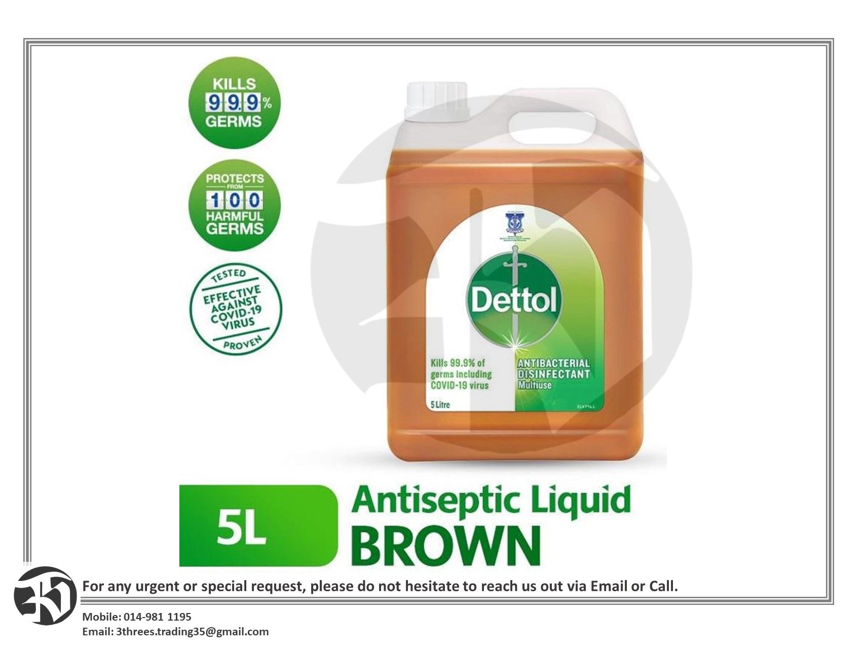 Dettol Brown Antiseptic Liquid 5L