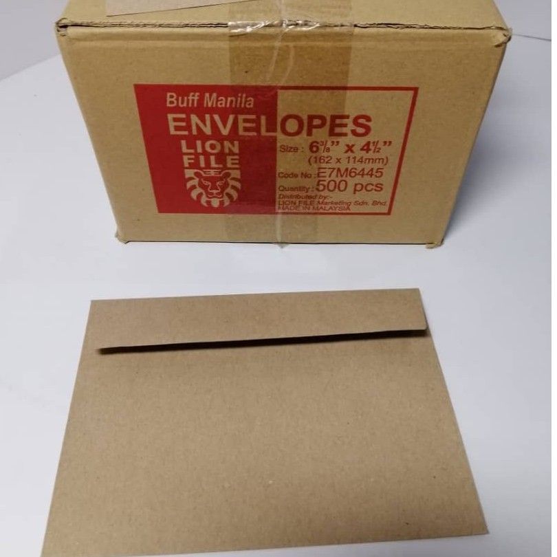 BUFF MANILLA ENVELOPE BROWN (6 3/8 x 4 1/2) E7M6445 500PCS/BOX