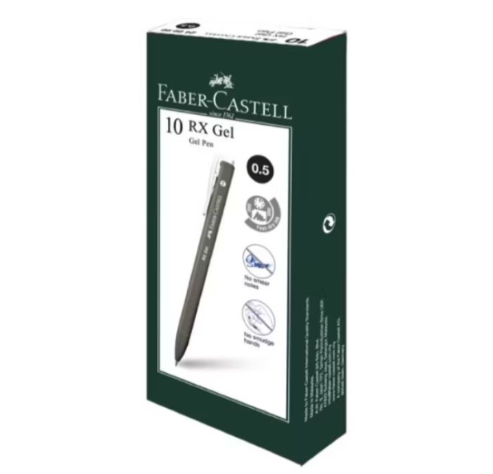 FABER CASTELL RX GEL BALL PEN 0.5 & 0.7 MM IN BOX 10 PCS