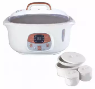 Khind Double Boiler DB181 (3-in-1) 2 x 0.6L + 1.8L Ceramic Pot
