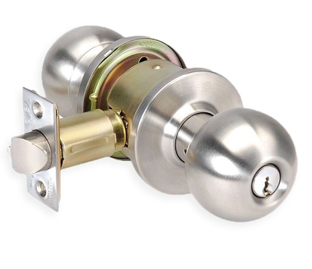 Stainless Steel Cylindrical Knob Lock-Entrance Door Knob Lock Set Kunci Pintu