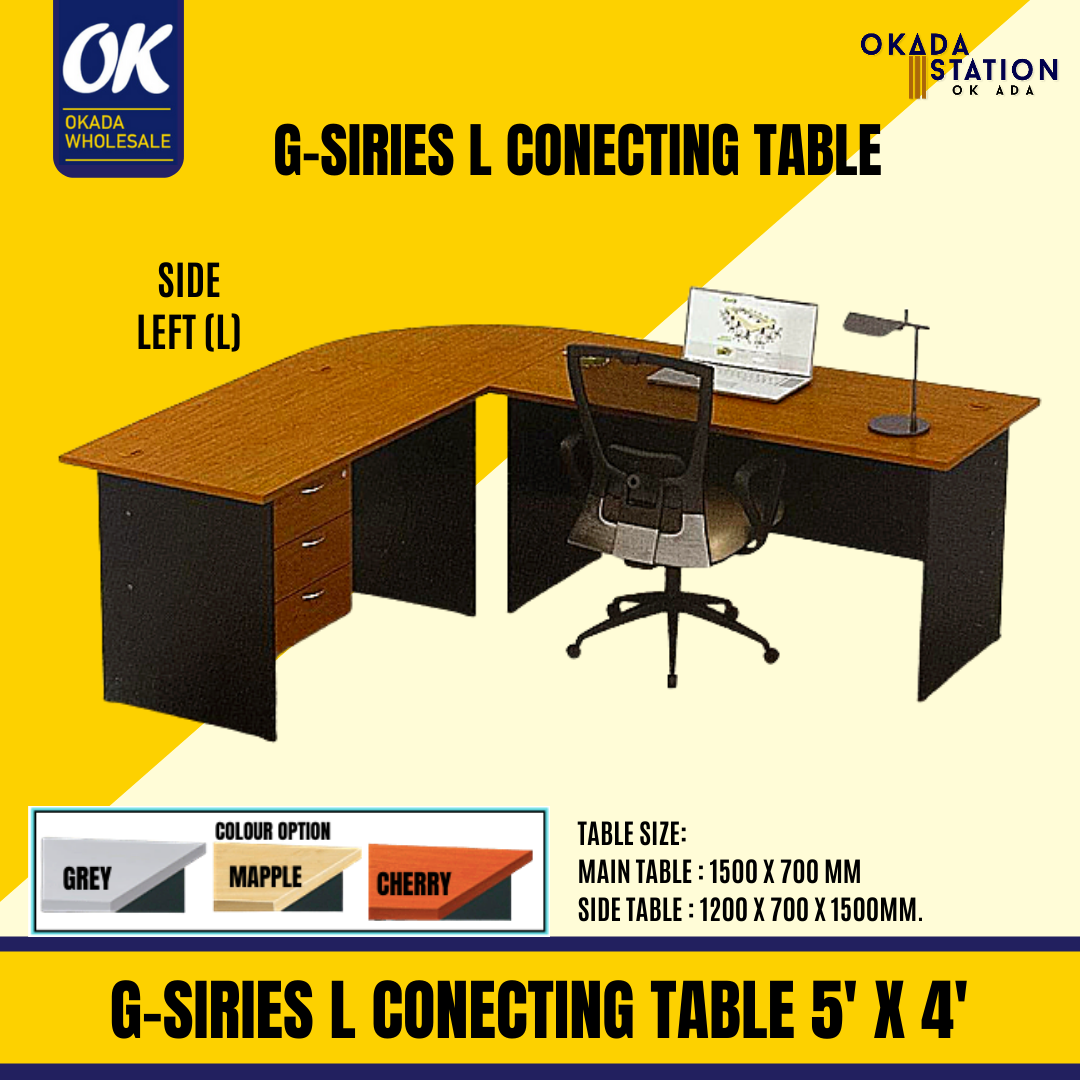 VS G-SIRIES L-SHAPE CONNECTING TABLE SET (5' X 4') / OFFICE TABLE / L SHAPE TABLE / CONNECTING TABLE / TABLE