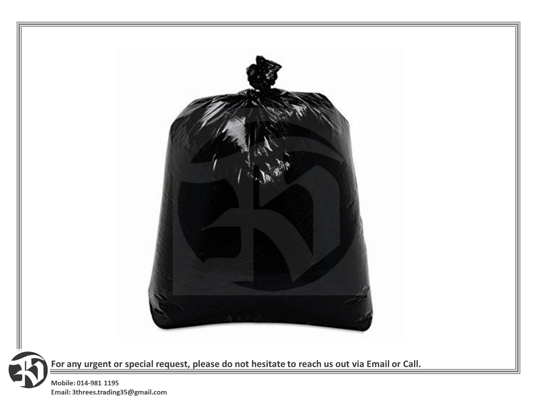 HDPE Garbage Bag 22" x 30" / 56cm x 76cm (20pcs)