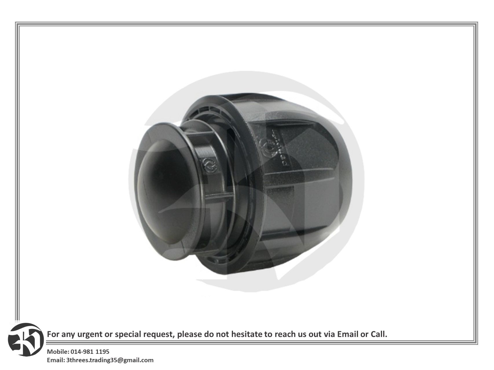 HDPE Poly Fittings - End Cap (50mm/63mm)