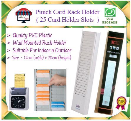Punch Card Rack Holder # 25 Card Holder Slots # PVC Plastic Quality # RP0936 ( KTT : 1 Unit )