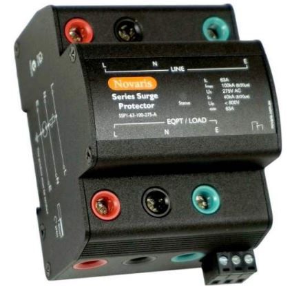 Series surge protector, 1 Phase, 63A, 100kA, 275VAC, Alarm contact SSP1-63-100-275-A