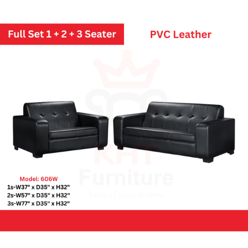PVC Leather Modern Sofa 1, 2 and 3 Seater Full Set Sofa (KL & Selangor)
