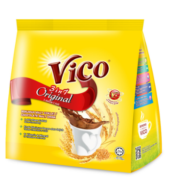 VICO 3 IN 1 ORIGINAL DELICIOUS CHOCOLATE MALT DRINK 18 X 32G