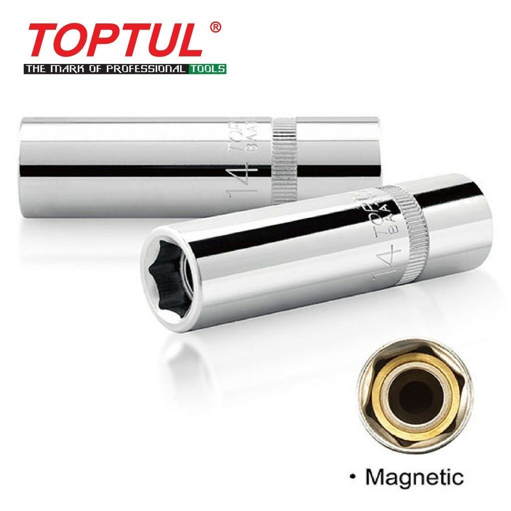 TOPTUL MAGNETIC SPARK PLUG SOCKET - 1/2" BAAT1621