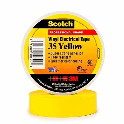 3M 35 SCOTCH VINYL ELETRICAL TAPE YELLOW