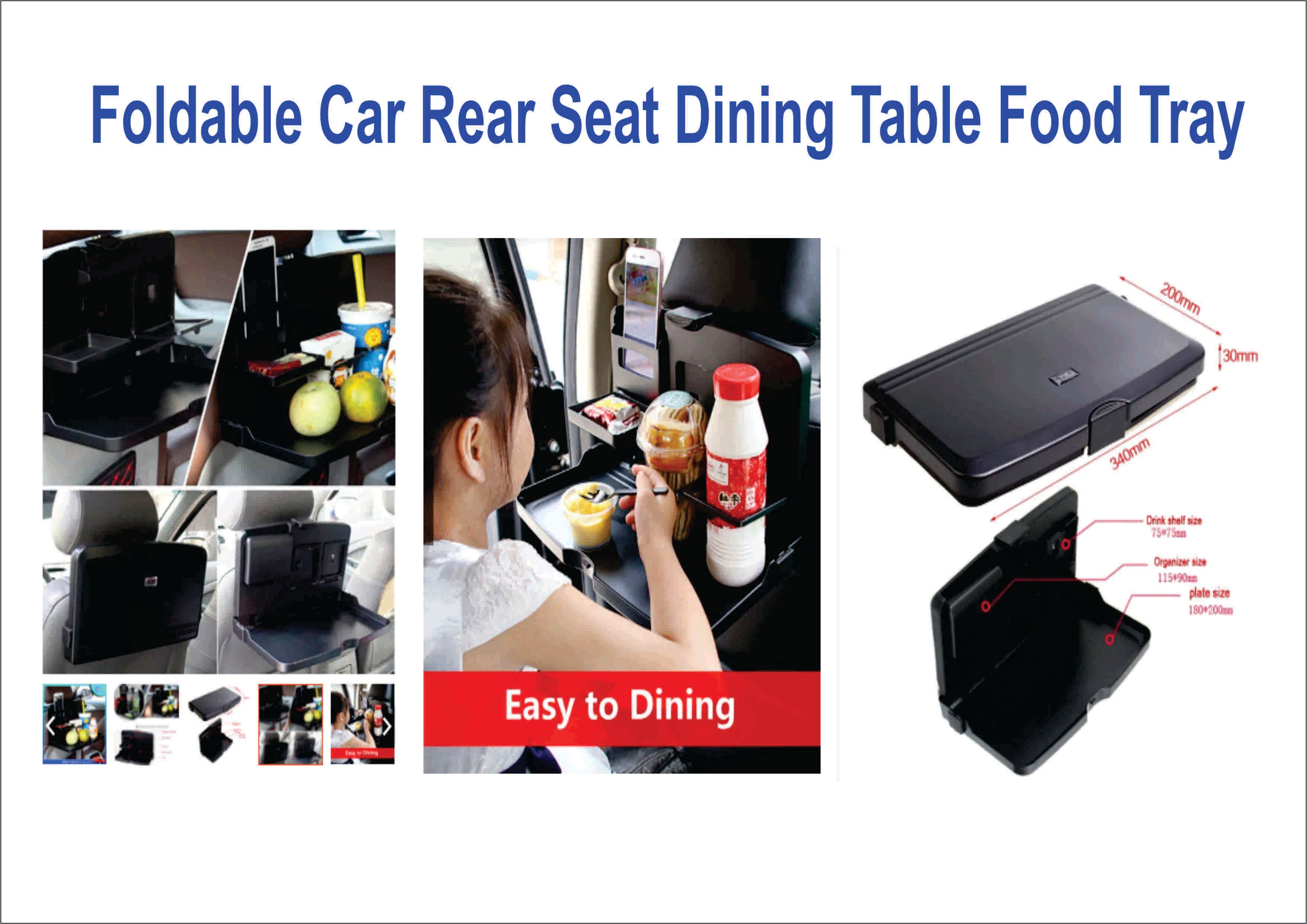 Ocha Foldable Car Rear Seat Dining Table Food Tray- Free Delivery Semenanjung