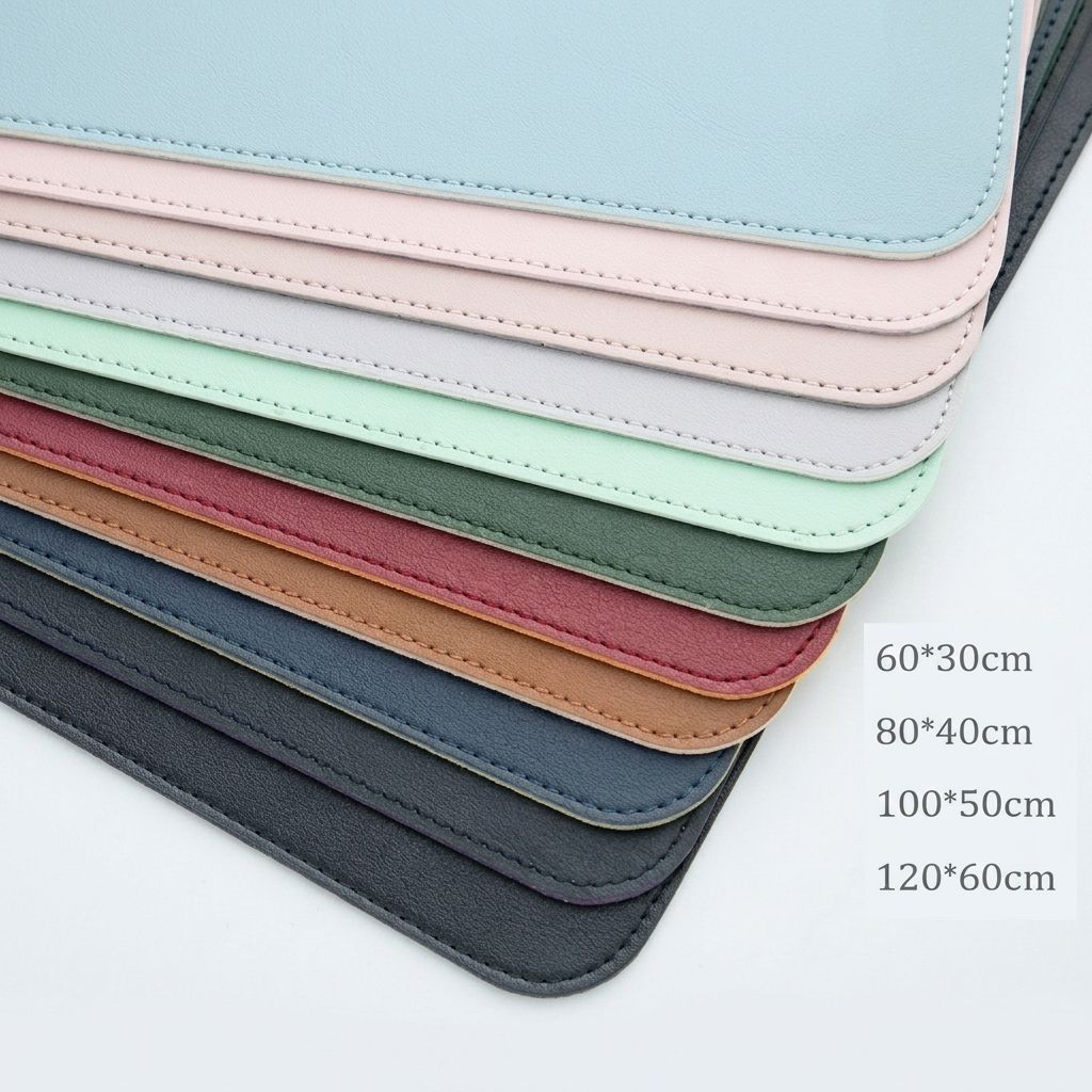 High Quality Waterproof PU Leather Mousepad Keyboard Mat (Stitched) Pink SkyBlu pad,100 X 50CM MP-6030-KK