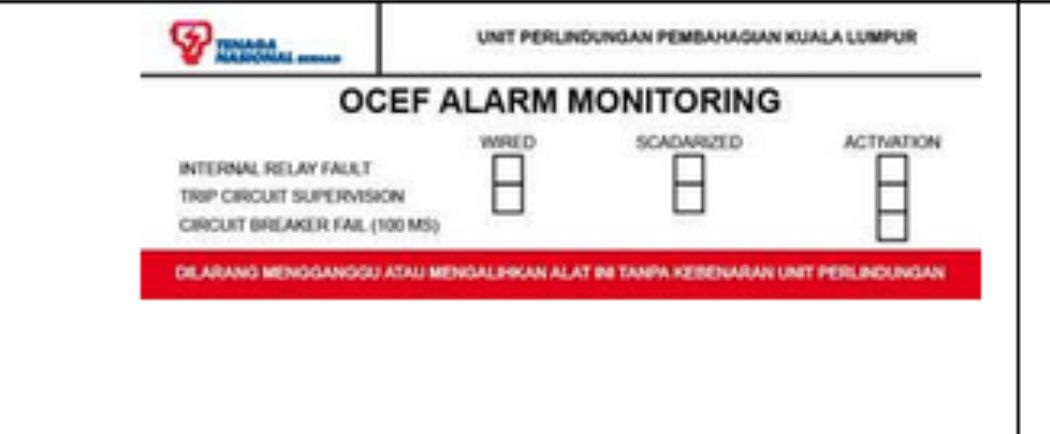 STICKER WHITE PP (POLYPROPYLENE) OCEF ALARM MONITORING - 1000pcs