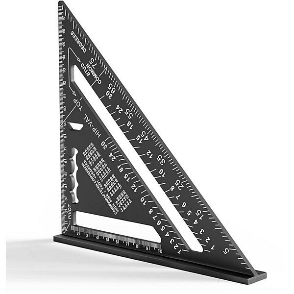 Dasqua Black Hardware REMAX Angle Ruler Triangle Ruler Pembaris Besi Woodworking Tools Scale Ruler Protractor Measuring 铁尺 Leve
