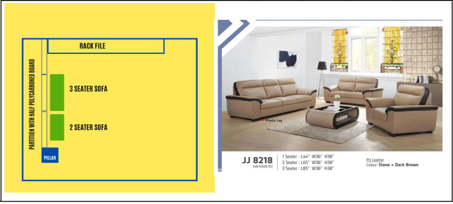 OK CUSTOMIZE PACKAGE : TO SUPPLY HALF POLYCARBONATE PARTITION & SOFA SET 1+2+3 WITH COFFEE TABLE SET