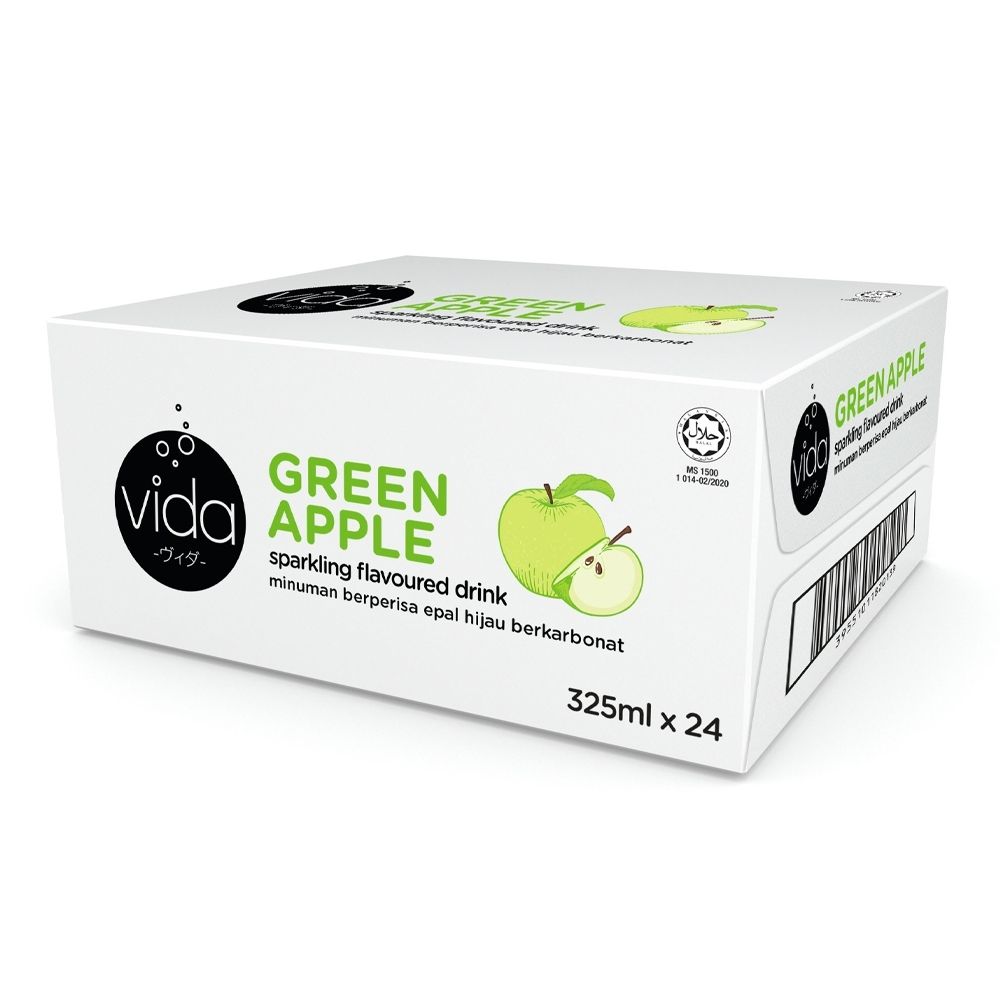 Vida Zero Sparkling Drink Green Apple 24 x 325ml