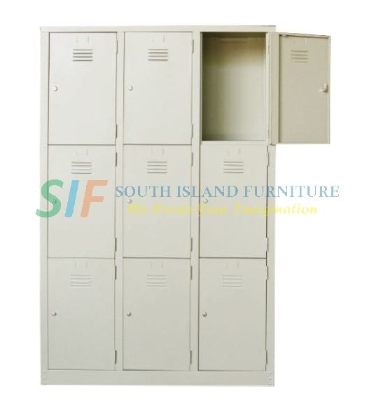 STEEL MULTIPLE LOCKER 9 COMPARTMENT (915W x 457D x 1828H mm)