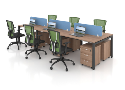CUSTOM WORKSTATION & CHAIR MODEL: Workstation Set - Matrix System with Pedestal