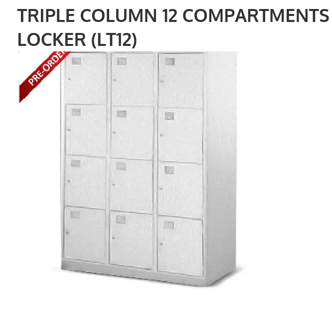 APEX Triple Coloumn Locker 12 Compartments LT12 915 x 457 x 1828mm