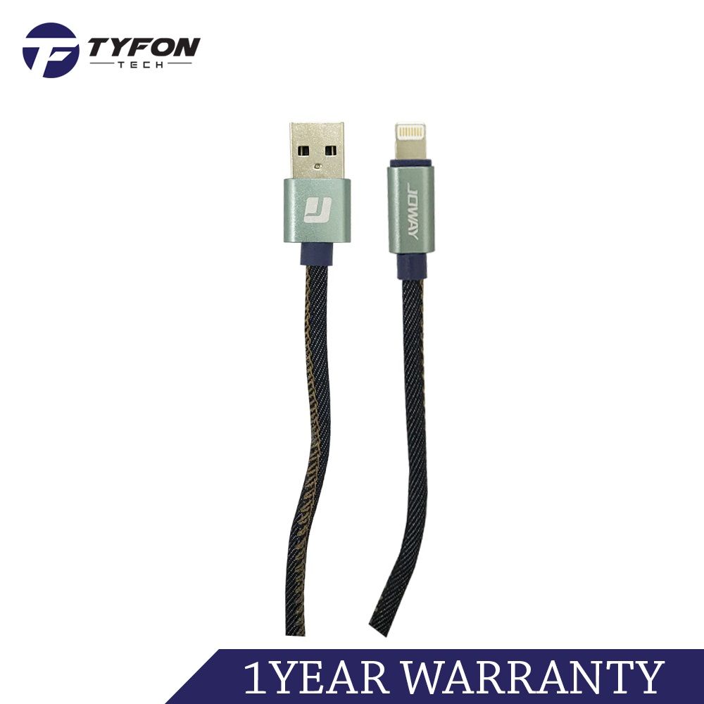 JOWAY LI99 Aluminum Denim iPhone Lightning Fast Charging Data Cable 1M (Blue)
