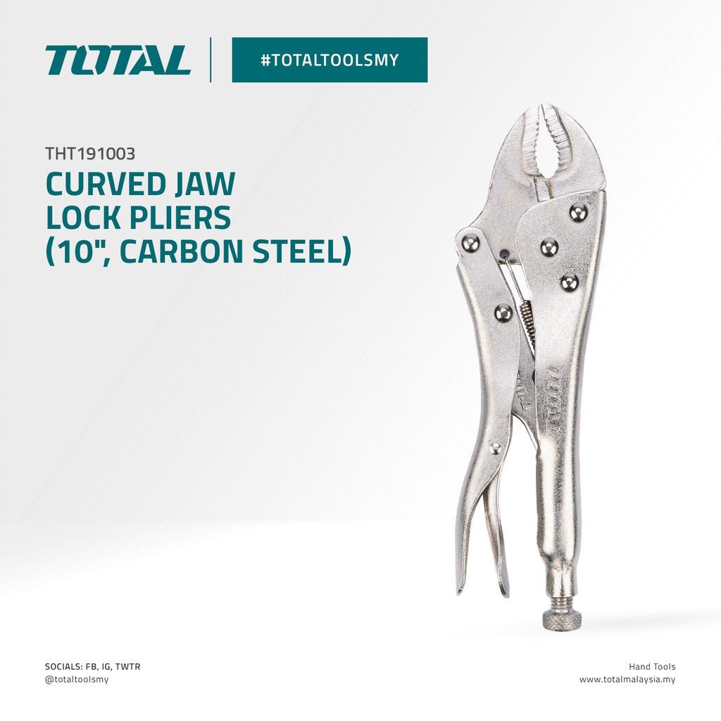 TOTAL CURVED JAW LOCK PLIERS CARBON STEEL (10") THT191003