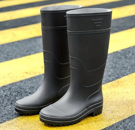 UK5-10 -770 Black Rubber Boot Shoes ASS-770-08
