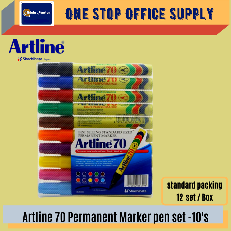 ARTLINE 70 / MARKER PEN / PERMANENT MARKER / 10'S / 10 IN 1 / SET / ARTLINE MARKER / 1.5MM / MARKER / MARKER PEN / ALL COLOUR