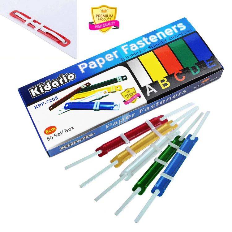 Kidario Plastic Paper Fastener 8cm (50sets/Box)