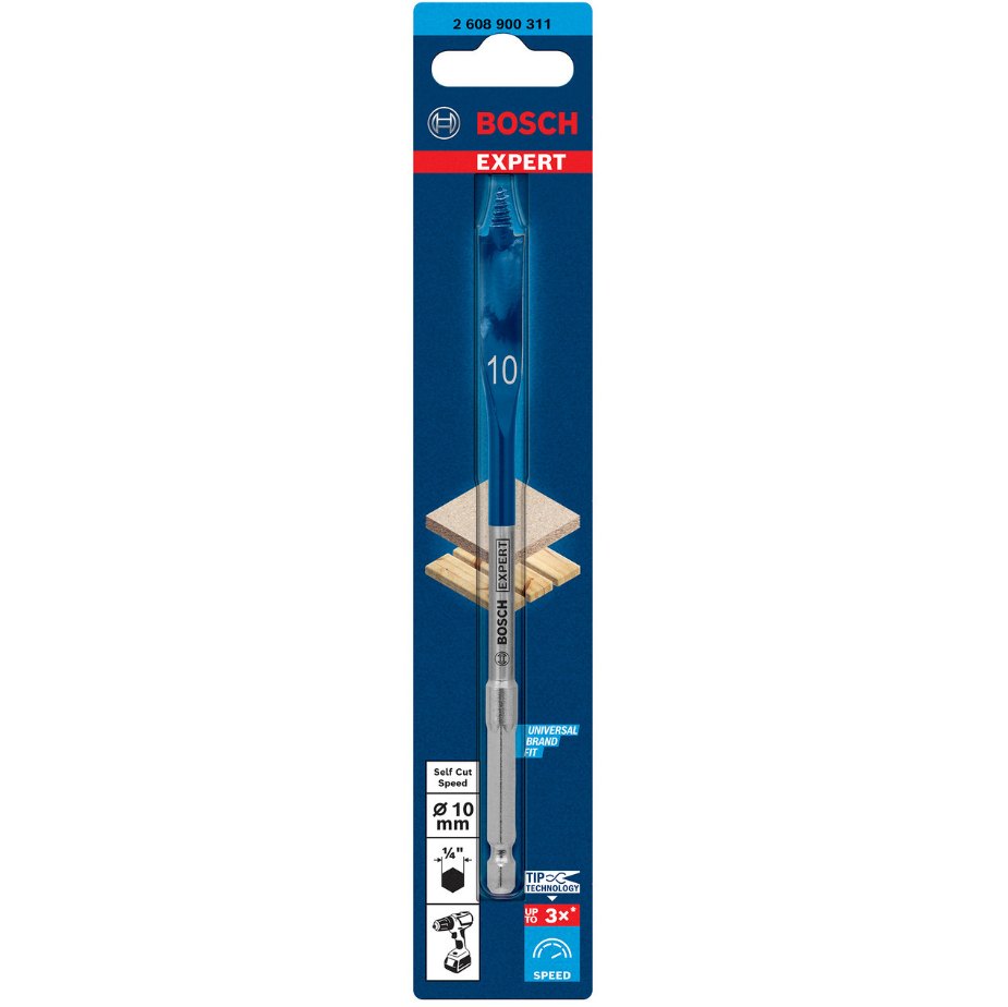 BOSCH EXPERT SELF CUT SPEED SPADE DRILL BIT 10 X 152 MM (2608900311)