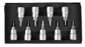Temo 9Pc 3/8" Dr. Torx Bit Socket Set - T10-T50