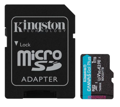 Kingston 1TB Canvas Go! Plus microSD Memory Card - SDCG3/1TB Ideal for action cameras, drones and Android devices