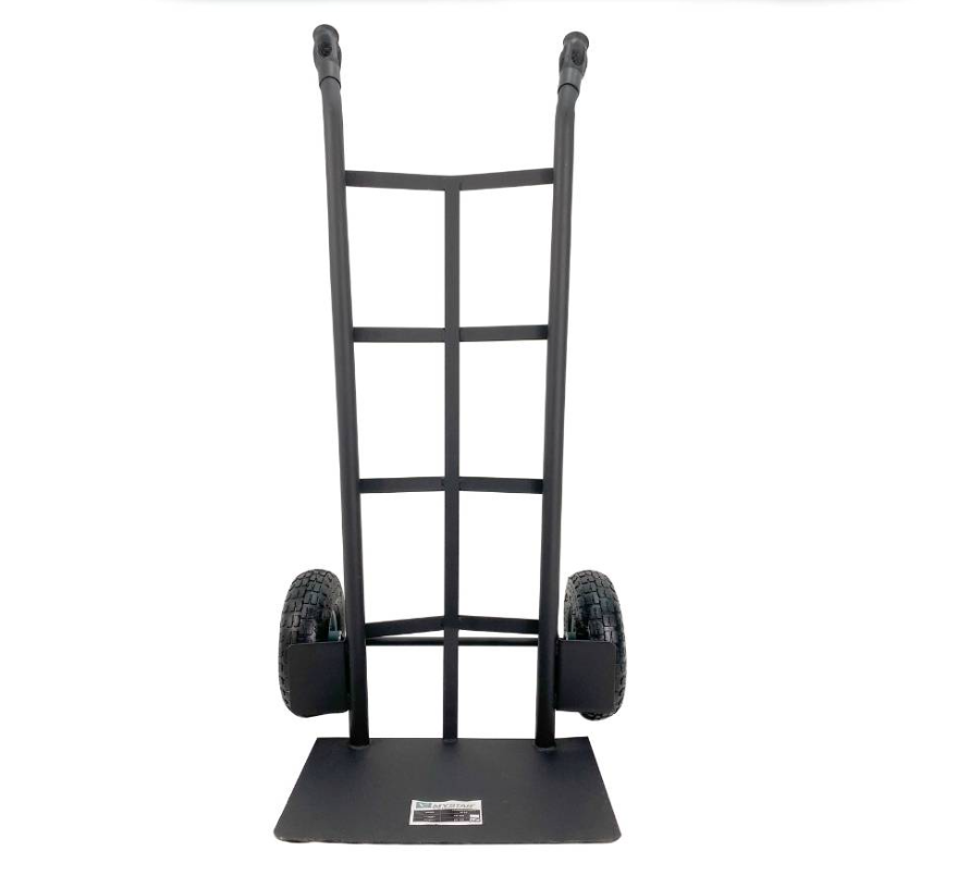 MYSTAR 2 WHEELS HAND TROLLEY WITH 10" PNEUMATIC WHEEL MATT BLACK (P-SHAPE TRUCK) 230KGS