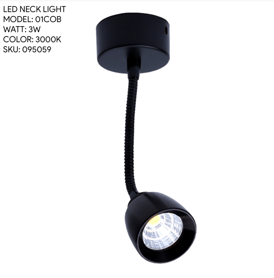 RANDOM LED NECK LIGHT BLACK 3W WARMWHITE (RANDOM)