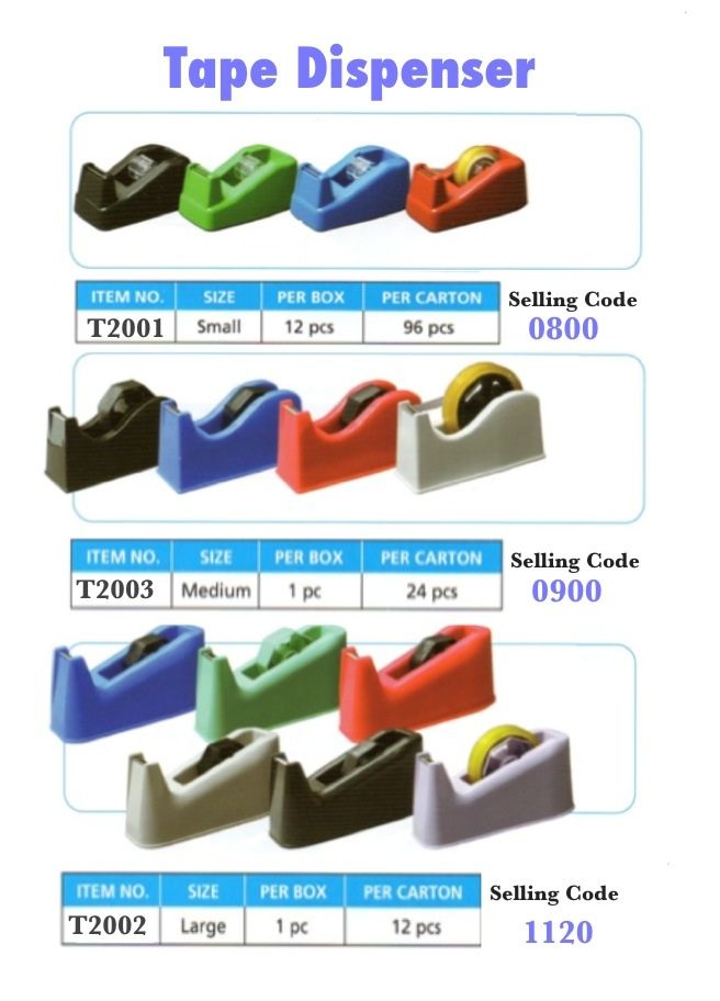 TAPE DISPENSER / Okada / Tape Dispenser / Tape / Small: T2001 / Medium:T2003 / Big: T2002