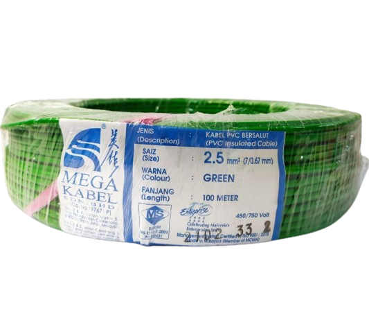 MEGA PVC CABLE 2.5MM GREEN