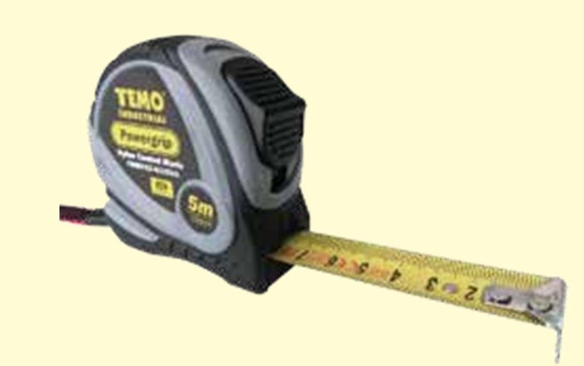 Temo 3M x16mm Powergrip Metric Measuring Tape - Nylon Coated Blade
