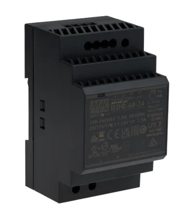 *MEAN WELL HDR Switch Mode DIN Rail Power Supply, 120 ? 370 V dc, 85 ? 264 V ac, 24V dc dc Output, 2.5A HDR-60-24
