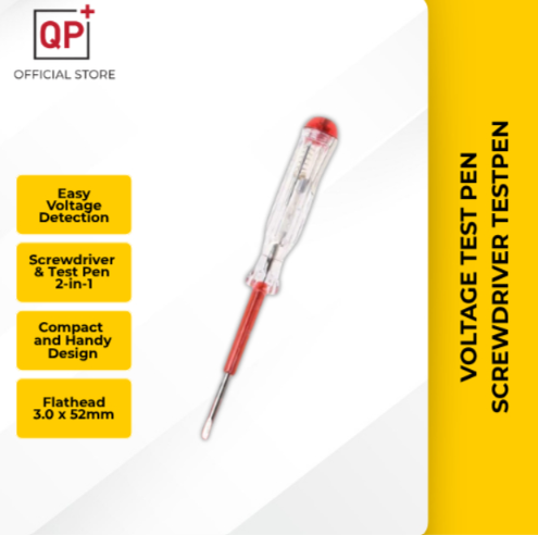 VOLTAGE TEST PEN SCREWDRIVER TESTPEN (3.0 X 52MM) l PEMUTAR SKRU l 螺丝刀-