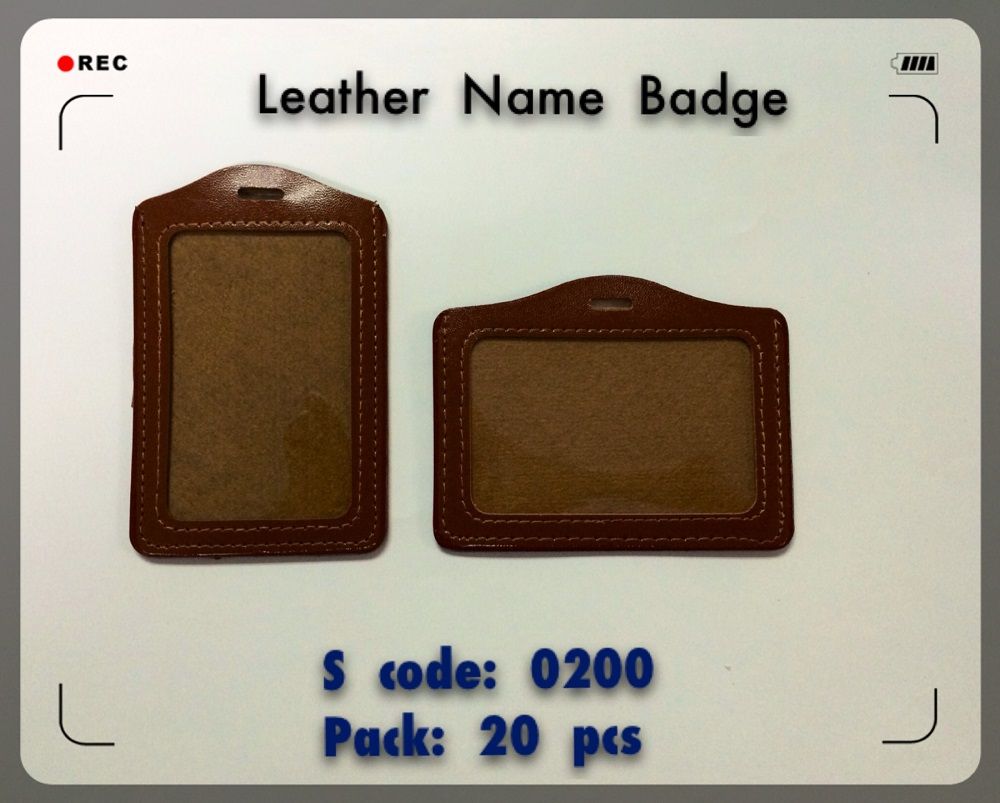 LEATHER NAME BADGE /Okada /Name Badge /Leather /Badge /Okada Leather Name Badge