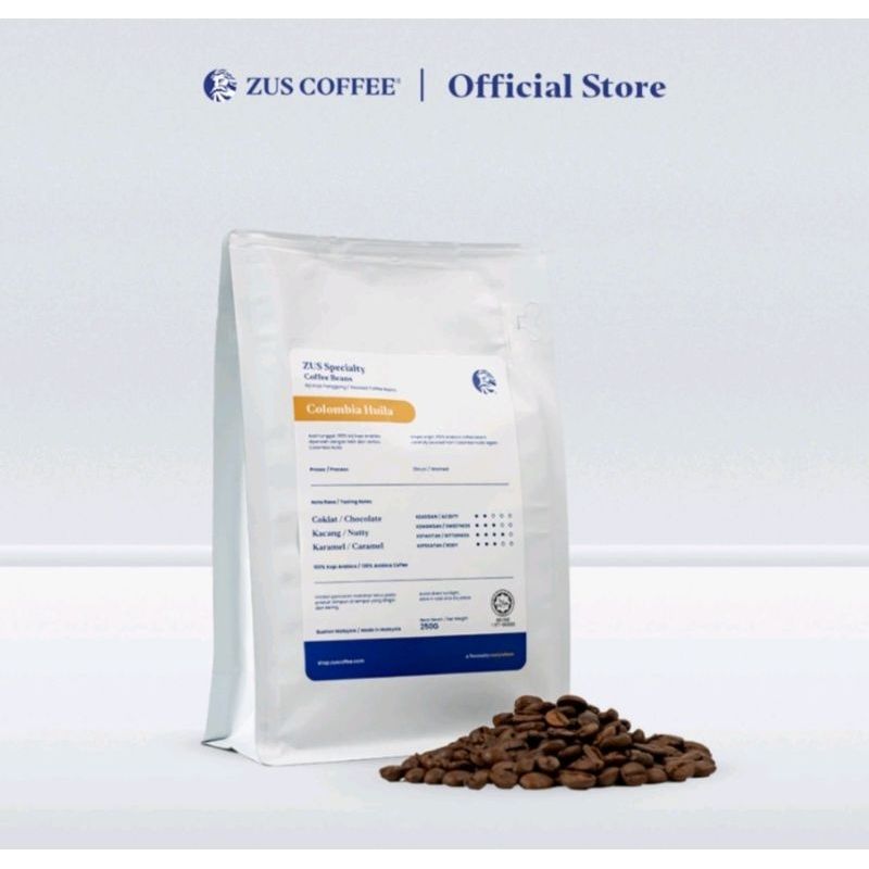 Coffee ZUS Specialty Roasted Whole Bean Coffee - Colombia Huila - 250g