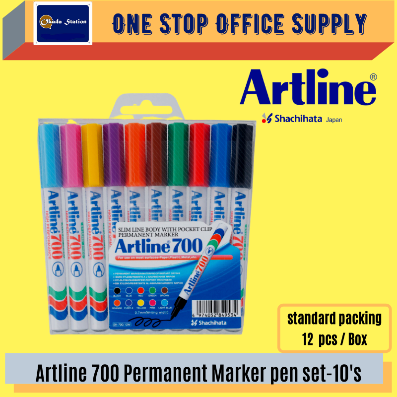 ARTLINE 700 / MARKER PEN / PERMANENT MARKER / 10'S / 10 IN 1 / SET / ARTLINE MARKER / 0.7MM / MARKER / MARKER PEN / ALL COLOUR