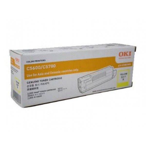 Genuine Malaysia OKI Warranty - OKI C5600/C5700 YELLOW TONER 2K