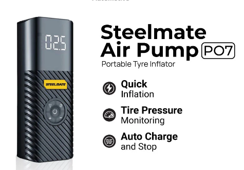 Handheld Airpump Steelmate Portable Mini Tire Inflator / Air Pump PO7