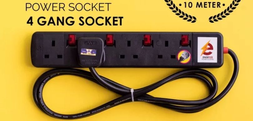 Plug Socket Plug 4 Gang 10 meter